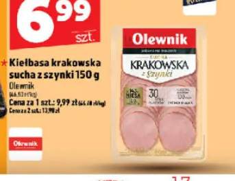 Kiełbasa krakowska sucha z szynki Olewnik