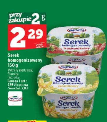Serek homogenizowany truskawkowy Piątnica +1 wariant