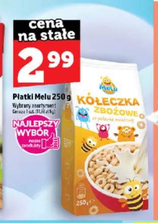 Płatki zbożowe kółeczka w polewie miodowej Melu