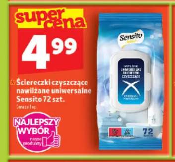 Ściereczki czyszczące nawilżane uniwersalne Sensito