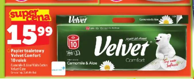 Papier toaletowy Velvet Comfort 10-pak Camomile & Aloe +1 wariant