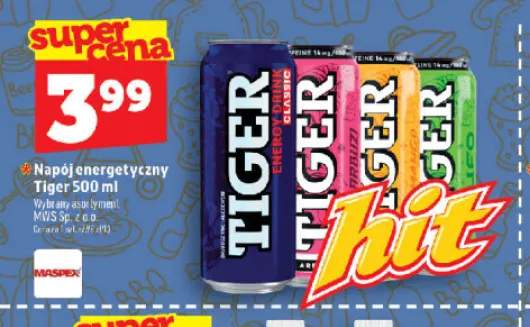 Napój energetyczny Tiger Classic +3 warianty