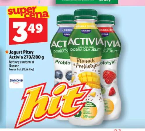 Jogurt pitny Activia o smaku jagodowym