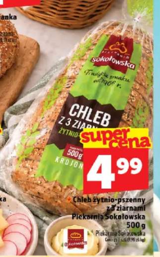 Chleb żytnio-pszenny z 3 ziarnami Piekarnia Sokołowska