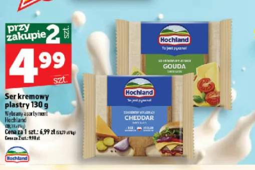 Ser kremowy w plastrach Hochland Gouda +1 wariant