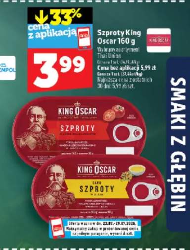 Szproty w sosie pomidorowym King Oscar +1 wariant