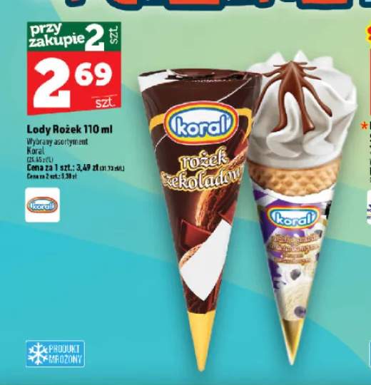 Lody rożek czekoladowy Koral