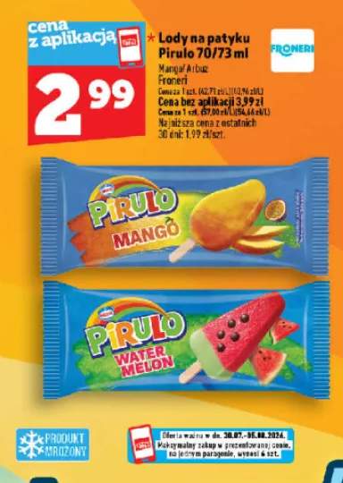 Lody na patyku Pirulo Mango +1 wariant
