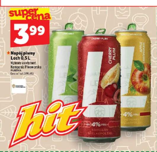 Napój piwny Lech Lime Mint +2 warianty