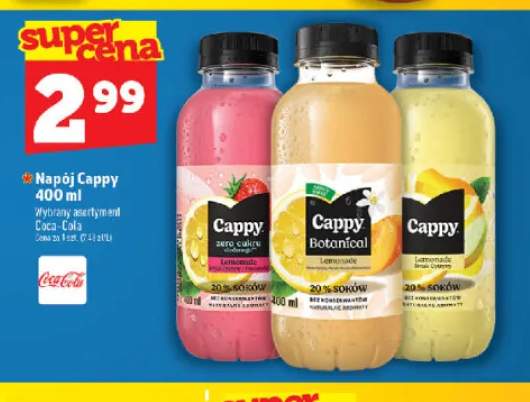 Napój Lemonade cytryna i truskawka Cappy +2 warianty