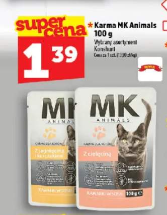Karma dla kota MK Animals z jagnięciną i kurczakiem 100 g +1 wariant