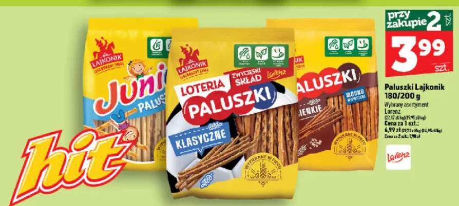 Paluszki Lajkonik +3 warianty