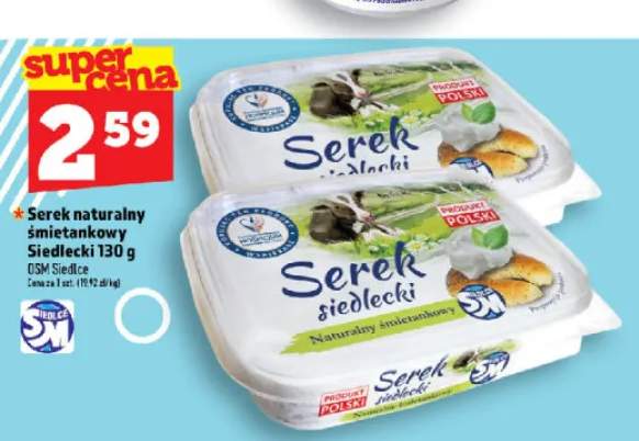 Serek naturalny śmietankowy Siedlecki OSM Siedlce
