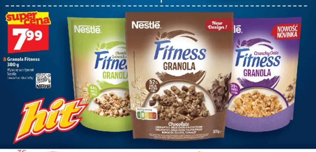Granola Nestle Fitness Chocolate Quinoa +2 warianty