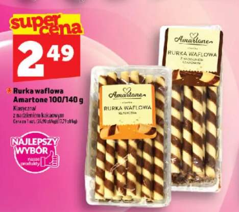 Rurka waflowa Amartone z nadzieniem kakaowym +1 wariant