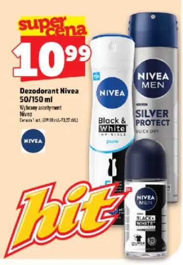 Dezodorant Nivea Black & White Invisible roll-on +1 wariant