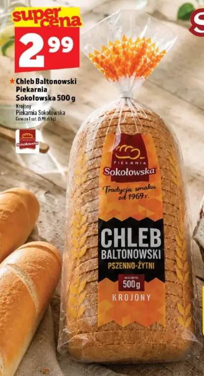 Chleb baltonowski krojony Piekarnia Sokołowska