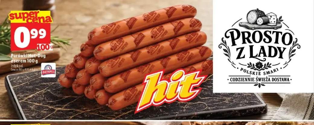 Parówki Hot-Dog z serem Indykpol