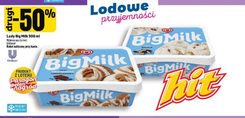 Lody Big Milk śmietankowo-czekoladowy +1 wariant
