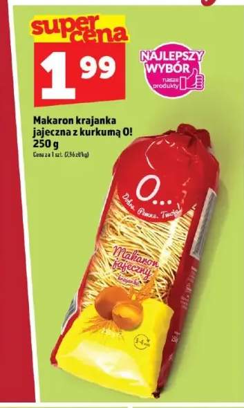 Makaron krajanka jajeczna z kurkumą O!