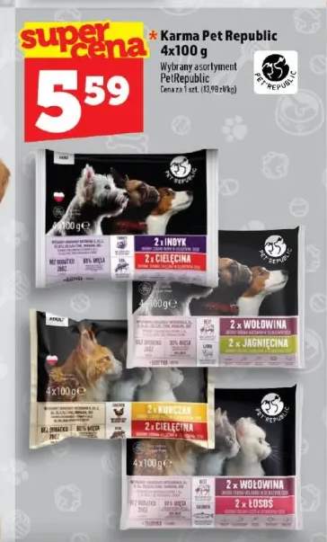 Karma dla psa Pet Republic Mini 4-pak 100 g 2x indyk 2x cielęcina +3 warianty