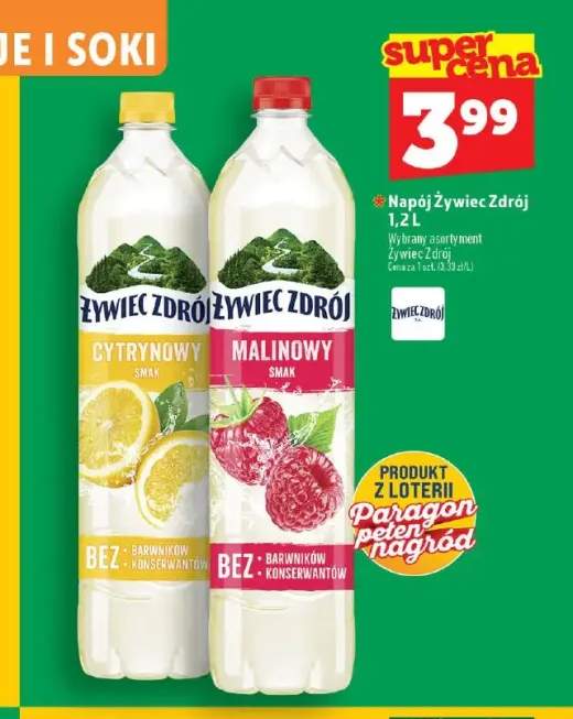 Napój Żywiec Zdrój o smaku malinowym +1 wariant