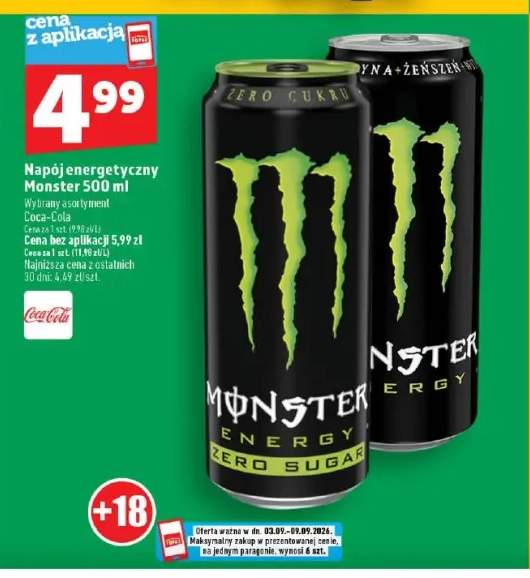 Napój energetyczny Monster Energy Zero Sugar +1 wariant