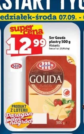 Ser gouda w plastrach Mlekovita