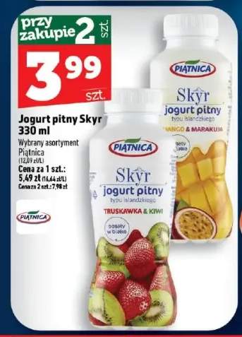 Jogurt pitny Skyr truskawka & kiwi Piątnica +1 wariant
