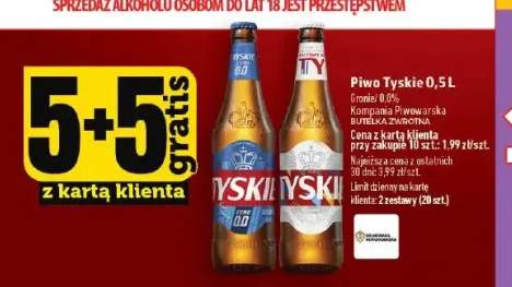 Piwo bezalkoholowe Tyskie +1 wariant