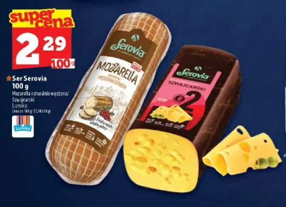 Ser Serovia mozzarella naturalnie wędzona +1 wariant