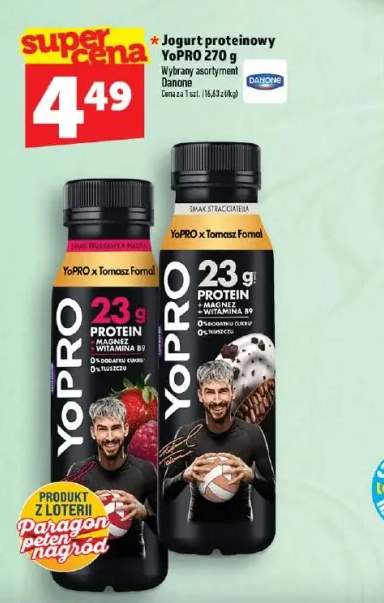 Jogurt proteinowy YoPRO truskawka-malina Danone +1 wariant
