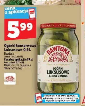 Ogórki konserwowe Luksusowe 0,9 l Dawtona