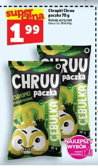 Chrupki kukurydziane zielona cebulka Chruu paczka