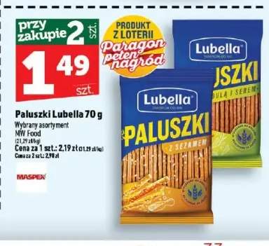 Paluszki Lubella z sezamem +1 wariant