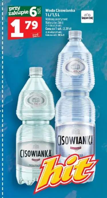 Woda gazowana Cisowianka +1 wariant