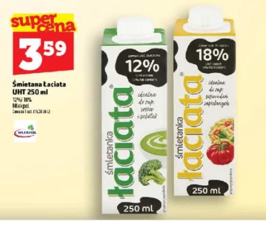 Śmietana Łaciata UHT 12% +1 wariant