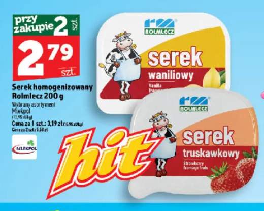 Serek homogenizowany Rolmlecz truskawkowy +1 wariant