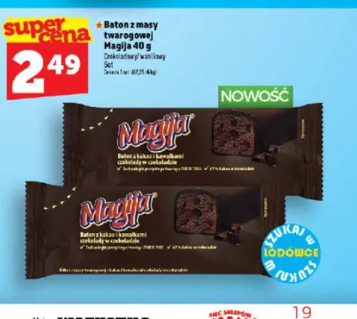 Baton z masy twarogowej czekoladowy Magija +1 wariant