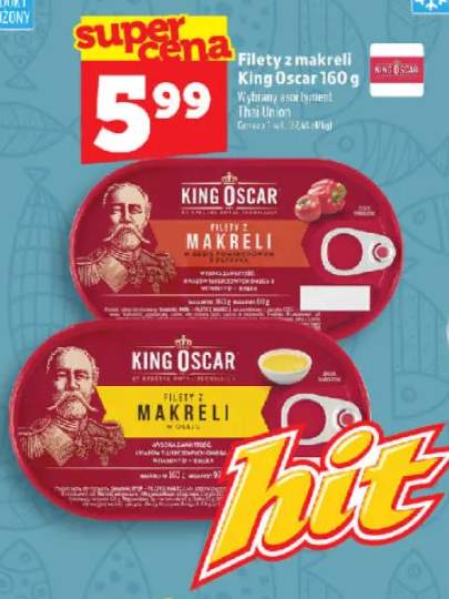 Filety z makreli w sosie pomidorowym z papryką King Oscar +1 wariant