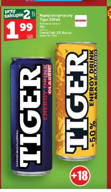 Napój energetyczny Tiger Max Mango +1 wariant