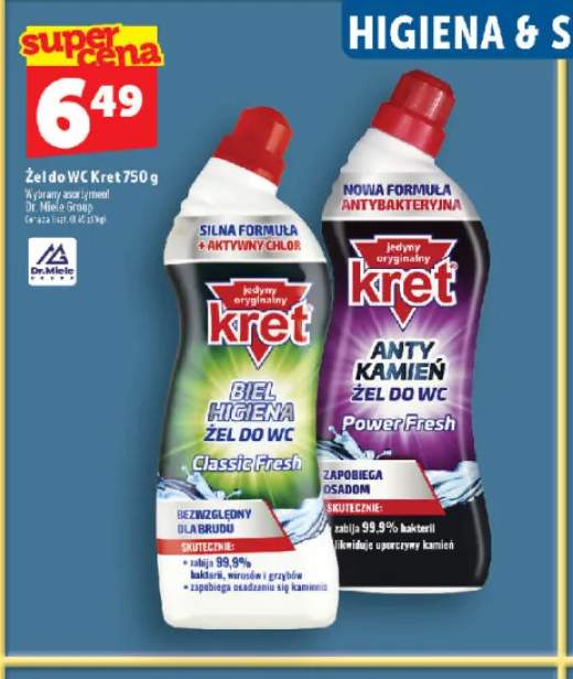 Żel do WC Biel Higiena Classic Fresh Kret +1 wariant