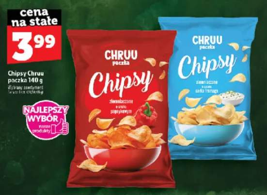 Chipsy ziemniaczane o smaku paprykowym Chruu Paczka +1 wariant
