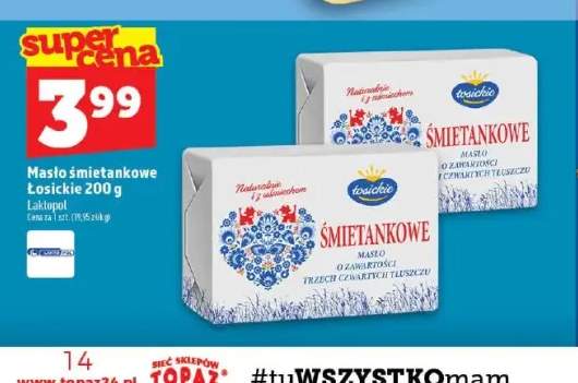Masło śmietankowe Łosickie Laktopol