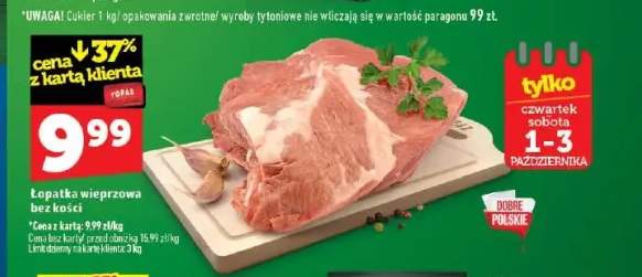Łopatka wieprzowa bez kości