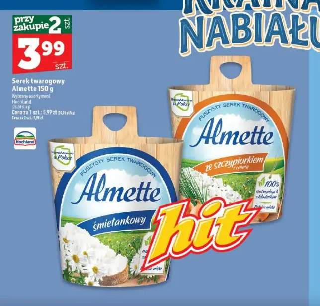 Serek twarogowy śmietankowy Almette +1 wariant