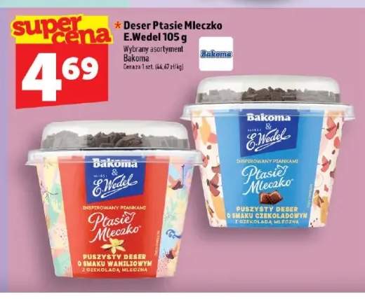 Deser Ptasie Mleczko o smaku waniliowym E.Wedel +1 wariant