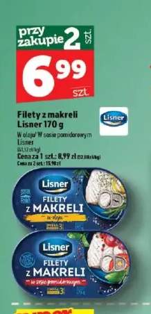 Filety z makreli w oleju Lisner +1 wariant