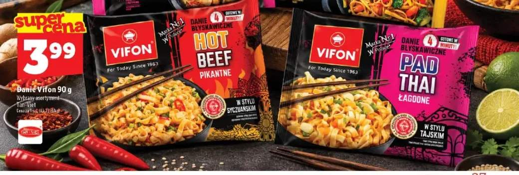 Danie błyskawiczne Hot Beef pikantne w stylu syczuańskim Vifon +1 wariant