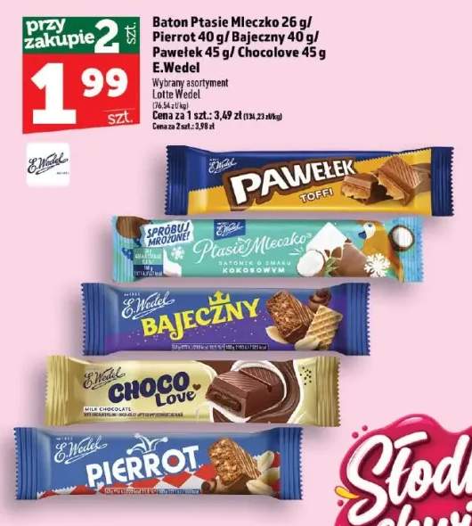 Baton Pawełek toffi E.Wedel +4 warianty